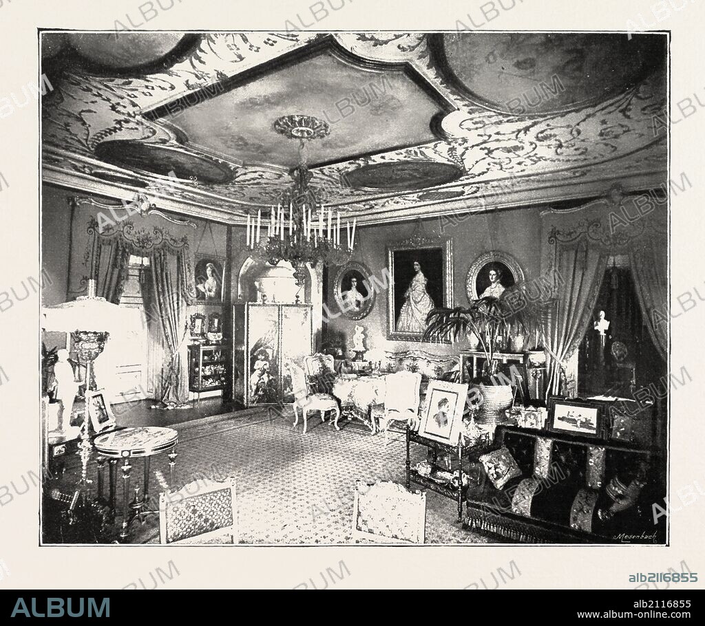 THE MARRIAGE OF PRINCESS MARIE OF EDINBURGH: DRAWING ROOM IN THE CASTLE OF SIGMARINGEN, OCCUPIED BY THE DUKE OF EDINBURGH DURING THE WEDDING FESTIVITIES.
