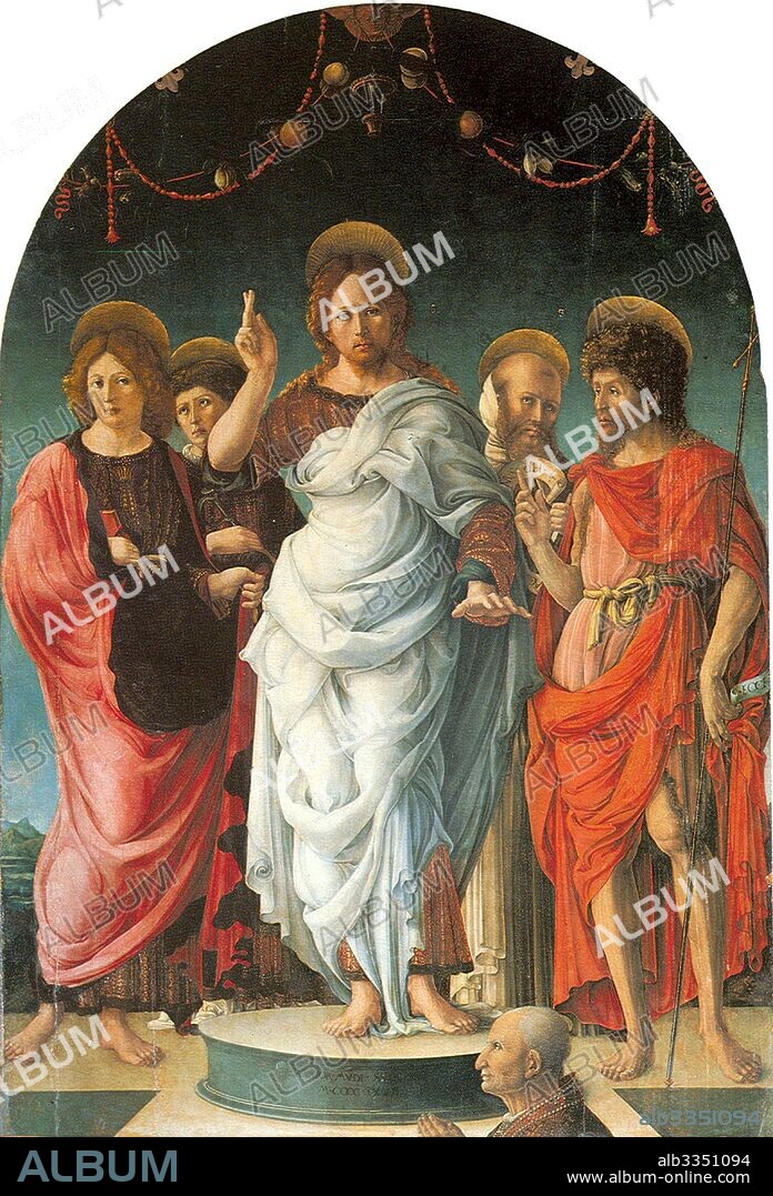 GIROLAMO DA CREMONA (GIROLAMO DE'CORRADI). Christ giving a blessing (Salvator Mundi).