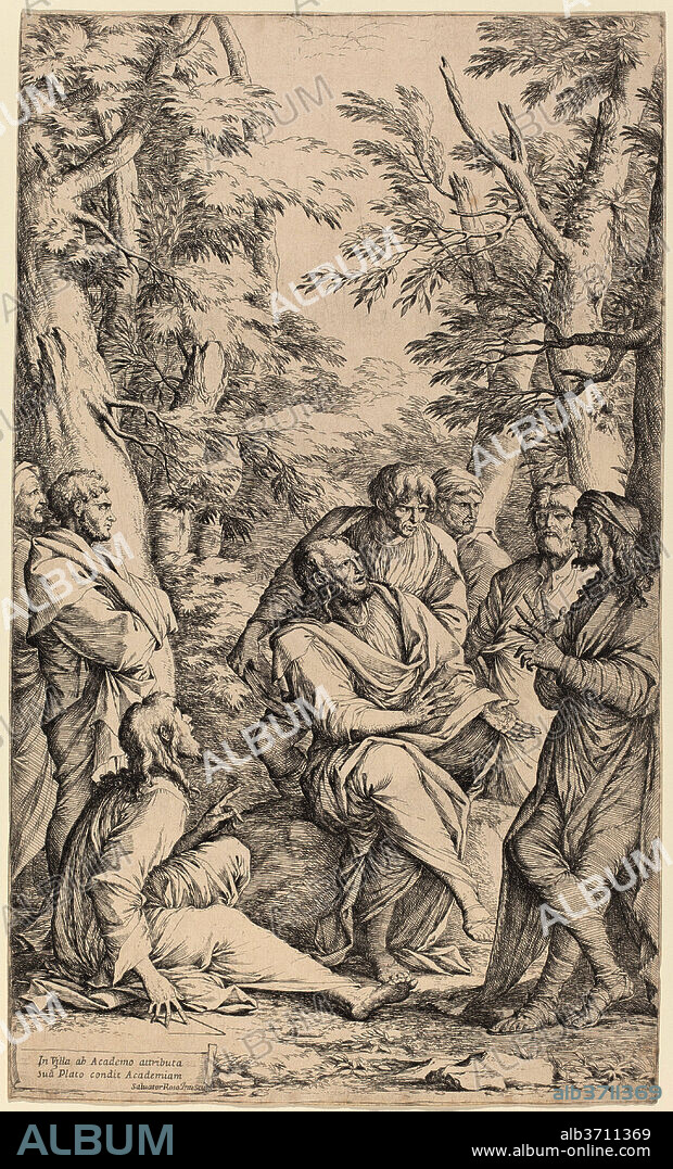 SALVATOR ROSA. The Academy of Plato. Medium: etching.