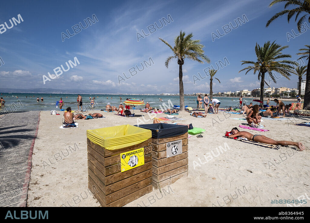 El Arenal beach, Llucmajor, Mallorca, Balearic Islands, Spain.