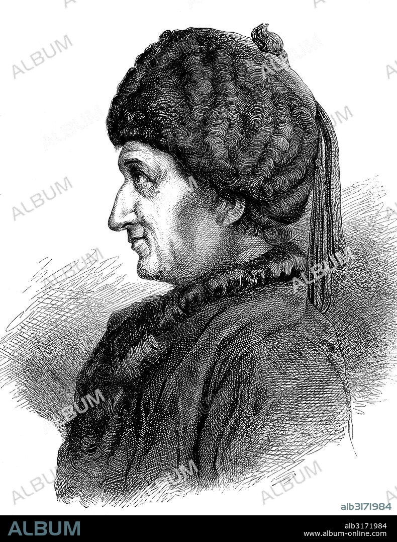 Jean-jacques rousseau, ca. 1710-1778, a genevan writer, philosopher, educator, naturalist and composer of the enlightenment, historical engraving, circa 1870.