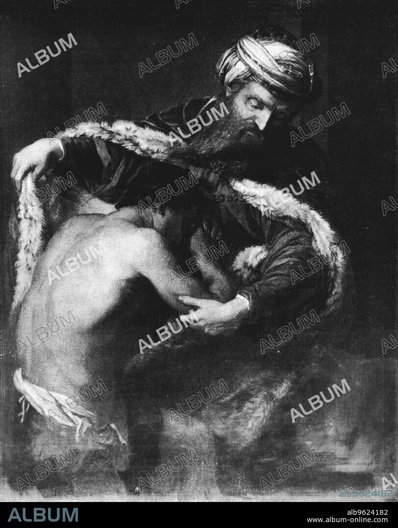 POMPEO BATONI. 'The Return of the Prodigal Son', 1773, (1911). Painting held at the Kunsthistorisches Museum, Vienna. From Bibby's Annual 1911, [J. Bibby & Sons, Liverpool, 1911].