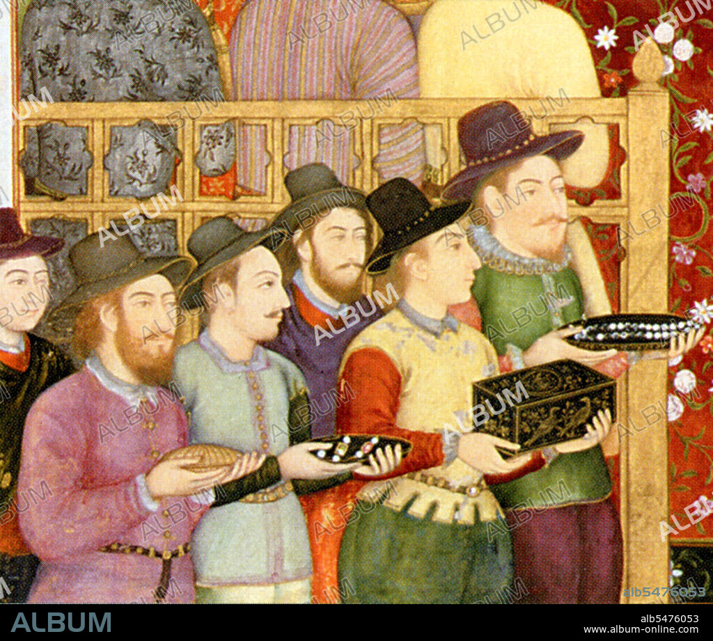 Shahab-ud-din Muhammad Khurram Shah Jahan I (1592 -1666), or Shah Jahan, from the Persian meaning 'king of the world', was the fifth Mughal ruler in India and a favourite of his legendary grandfather Akbar the Great. He is best known for commissioning the 'Phadshahnamah' as a chronicle of his reign, and for the building of the Taj Mahal in Agra as a tomb for his wife, Mumtaz Mahal. Under Shah Jahan, the Mughal Empire attained its highest union of strength and magnificence. The opulence of Shah Jahan's court and his famous Peacock Throne was the wonder of all the European travelers and ambassadors. His political efforts encouraged the emergence of large centers of commerce and crafts such as Lahore, Delhi, Agra and Ahmedabad linked by roads and waterways to distant places and ports. He moved the capital from Agra to Delhi. Under Shah Jahan's rule, the Red Fort and Jama Masjid in Delhi were built, the Shalimar Gardens of Lahore, sections of the Lahore Fort and his father's mausoleum.