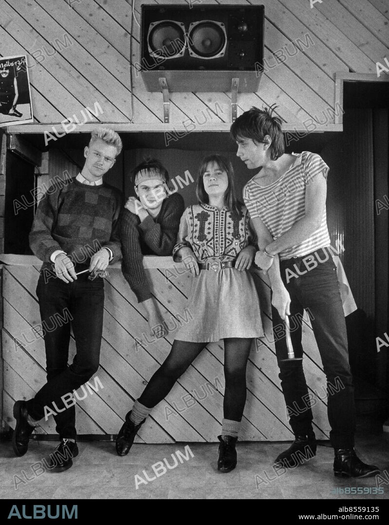 ARKIV 19831103 . Musikgruppen Commando M. Pigg, från vänster Svante Fregert, Peter Puders, Eva Sonesson och Anders Karlsmark.. Foto: Ingvar Karmhed / SvD / TT Kod: 11014.