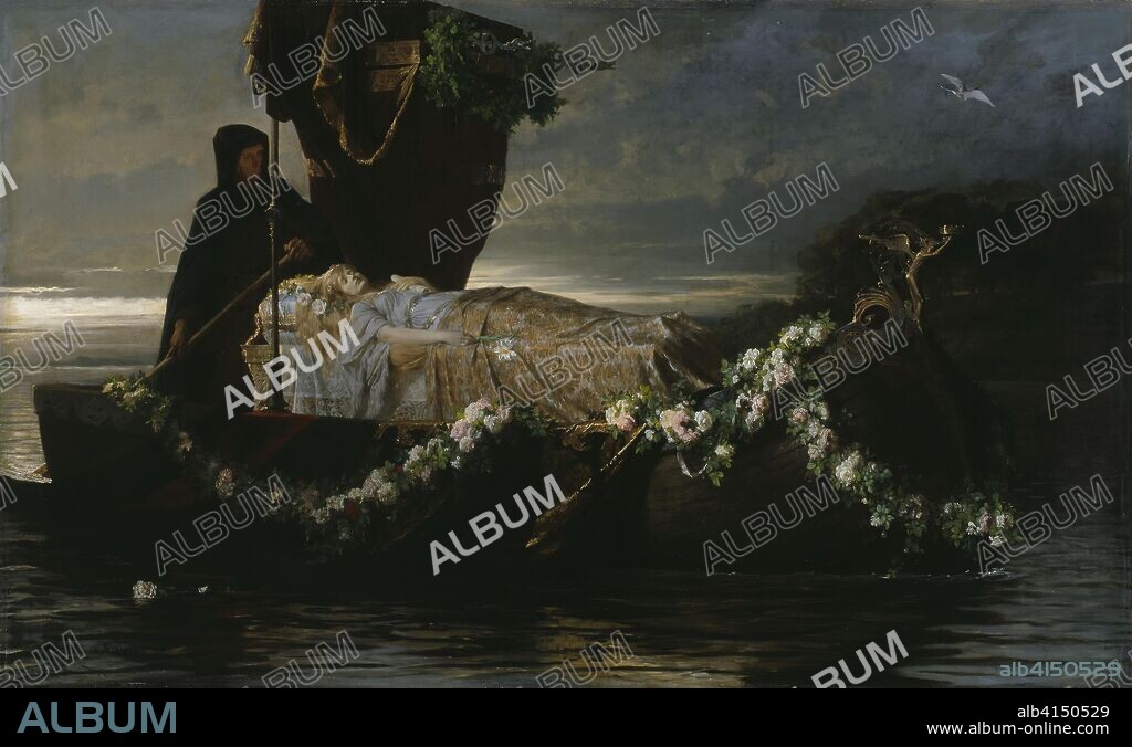 Elaine. Toby Edward Rosenthal; American, 1848-1917. Date: 1874. Dimensions: 97.9 × 158.8 cm (38 9/16 × 62 1/2 in.). Oil on canvas. Origin: United States.