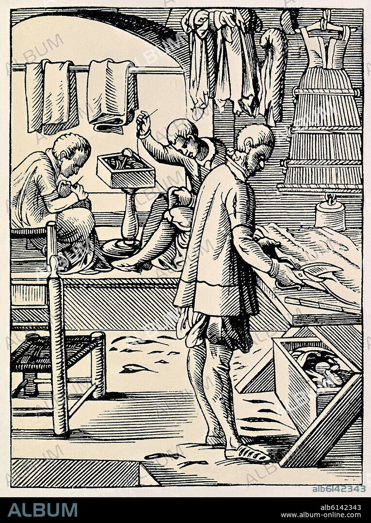 GREMIOS DE TRABAJADORES - SASTRES - GRABADO DEL SIGLO XVIII.