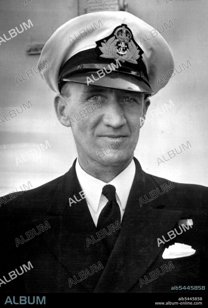 Block Lines-For Censor -- Lieut-Commander J. Plunkett-Cole, Commanding officer of HMAS Nepal destroyer, which was returned to Australia after serving with the Eastern Fleet in the Indian Ocean, steaming 95,000 miles. August 21, 1944.