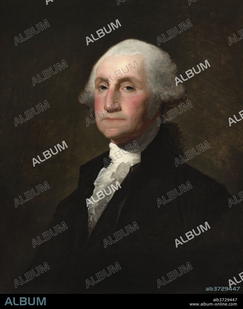 GILBERT STUART. George Washington. Dated: c. 1803. Dimensions: overall: 74.3 x 61 cm (29 1/4 x 24 in.)  framed: 100 × 84.3 × 15.9 cm (39 3/8 × 33 3/16 × 6 1/4 in.). Medium: oil on canvas.