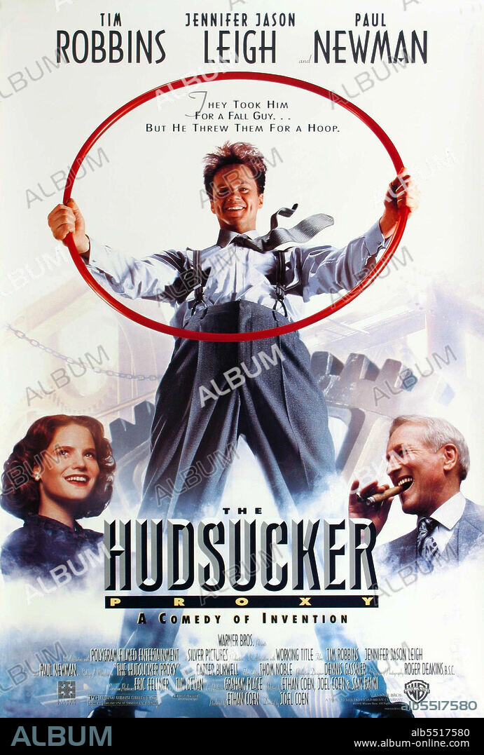 JENNIFER JASON LEIGH, PAUL NEWMAN and TIM ROBBINS in THE HUDSUCKER PROXY, 1994, directed by ETHAN COEN and JOEL COEN. Copyright WARNER BROTHERS.