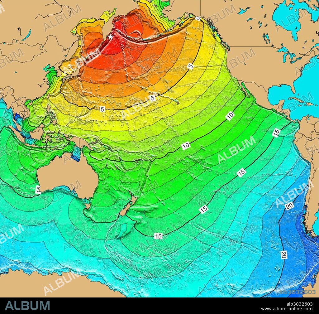 Tsunami Map, Kamchatka Earthquake, 1923
