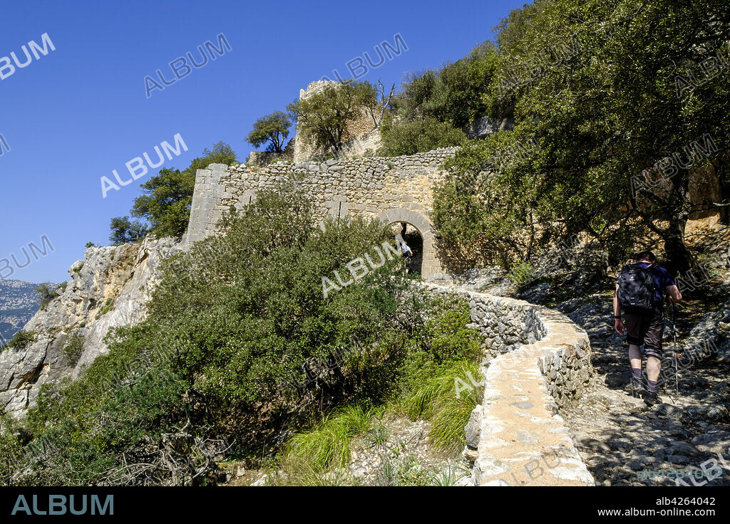 Castillo de Alaró, located in the Puig d'Alaró, with an altitude of 822 m, sierra de Tramuntana, Mallorca, balearic islands, spain, europe.