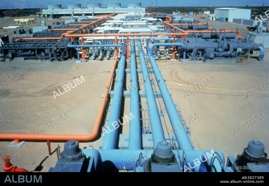 Ormesa Geothermal Power Plant in Imperial Valley, CA. Geothermal power is a renewable non-polluting energy, produced by converting hot water to electric power.