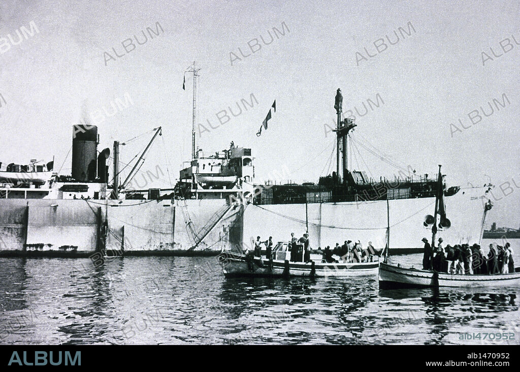 SS Exodus. Ship that carried Jewish emigrants from France to British Mandatory Palestine on July 11, 1947. The British Royal Navy seized the ship and deported all its passengers back to Europe.