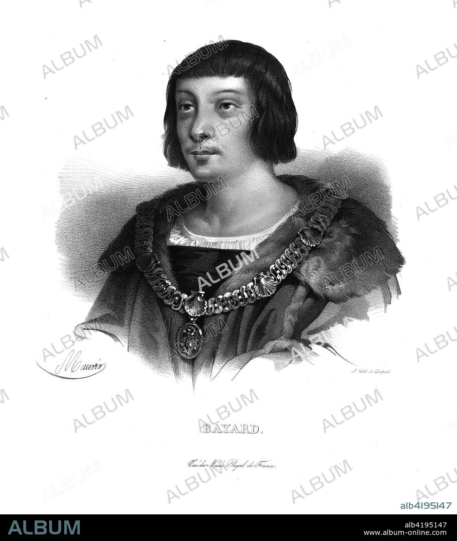 'Bayard', Pierre Terrail of Bayard, (c1820s). French knight Pierre Terrail, seigneur de Bayard (1473-1524), known as the Chevalier de Bayard, served under three kings of France and fought in many battles.