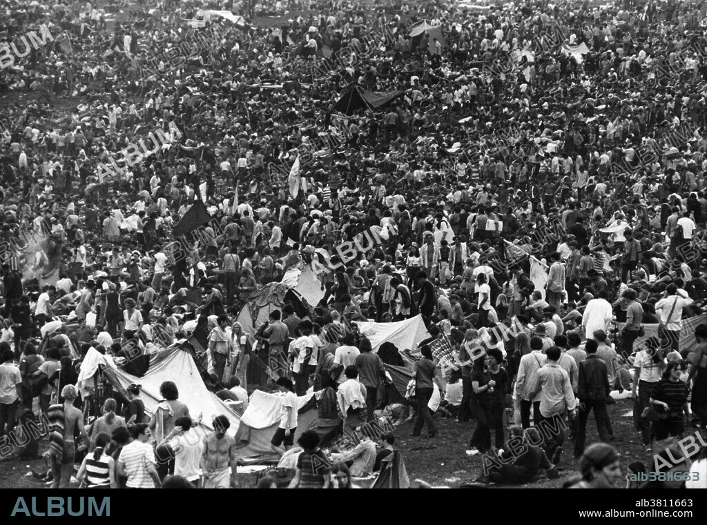 The Woodstock Music and Art Festival, a famous rock festival held at a dairy farm in Bethel, New York on August 15-17, 1969.