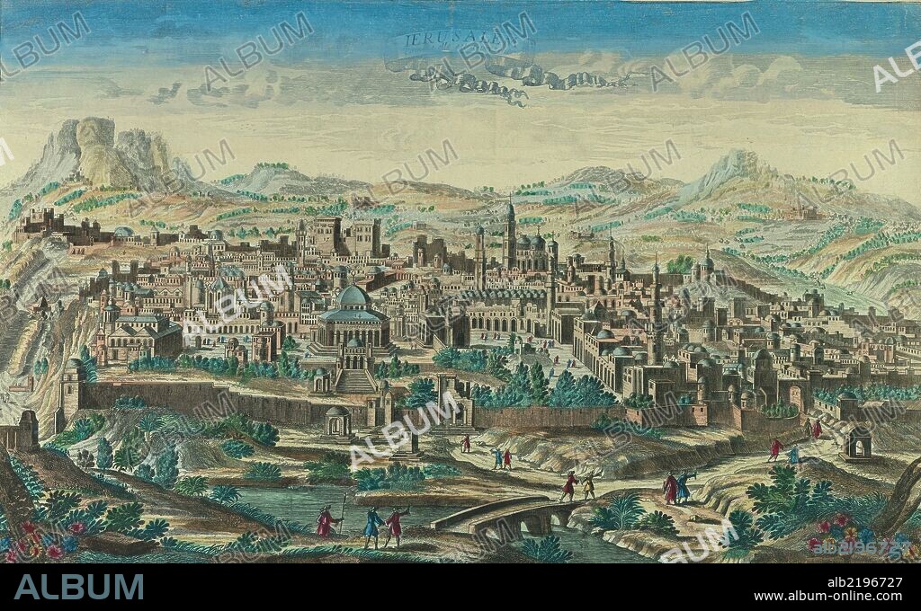 Antique Map of Jerusalem - Color.