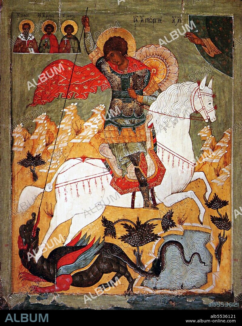 The story of Saint George and the Dragon appended to the hagiography of Saint George was Eastern in origin,  brought back with the Crusaders and retold with the courtly appurtenances belonging to the genre of Romance. The earliest known depictions of the motif are from tenth- or eleventh-century Cappadocia and eleventh-century Georgia; previously, in the iconography of Eastern Orthodoxy, George had been depicted as a soldier since at least the seventh century. The earliest known surviving narrative of the dragon episode is an eleventh-century Georgian text. The dragon motif was first combined with the already standardised Passio Georgii in Vincent of Beauvais' encyclopedic Speculum Historiale, and then Jacobus de Voragine's Golden Legend (ca 1260) guaranteed its popularity in the later Middle Ages as a literary and pictorial subject. The legend gradually became part of the Christian traditions relating to Saint George and was used in many festivals thereafter.