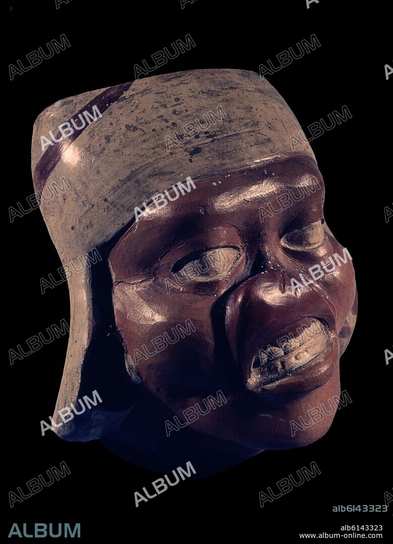 CABEZA CERAMICA PERUANA - ARTE PRECOLOMBINO.