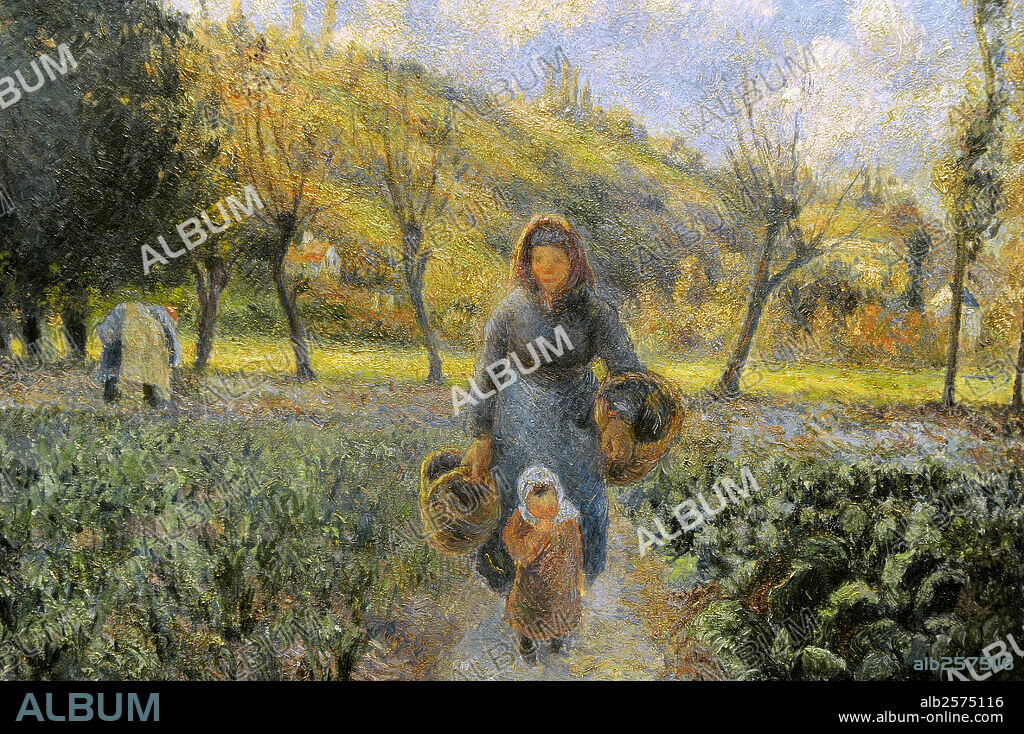 Camille Pissarro (1830-1903). French Impressionist painter. In the kitchen Garden, 1881. National Gallery. Prague. Czech Republic.