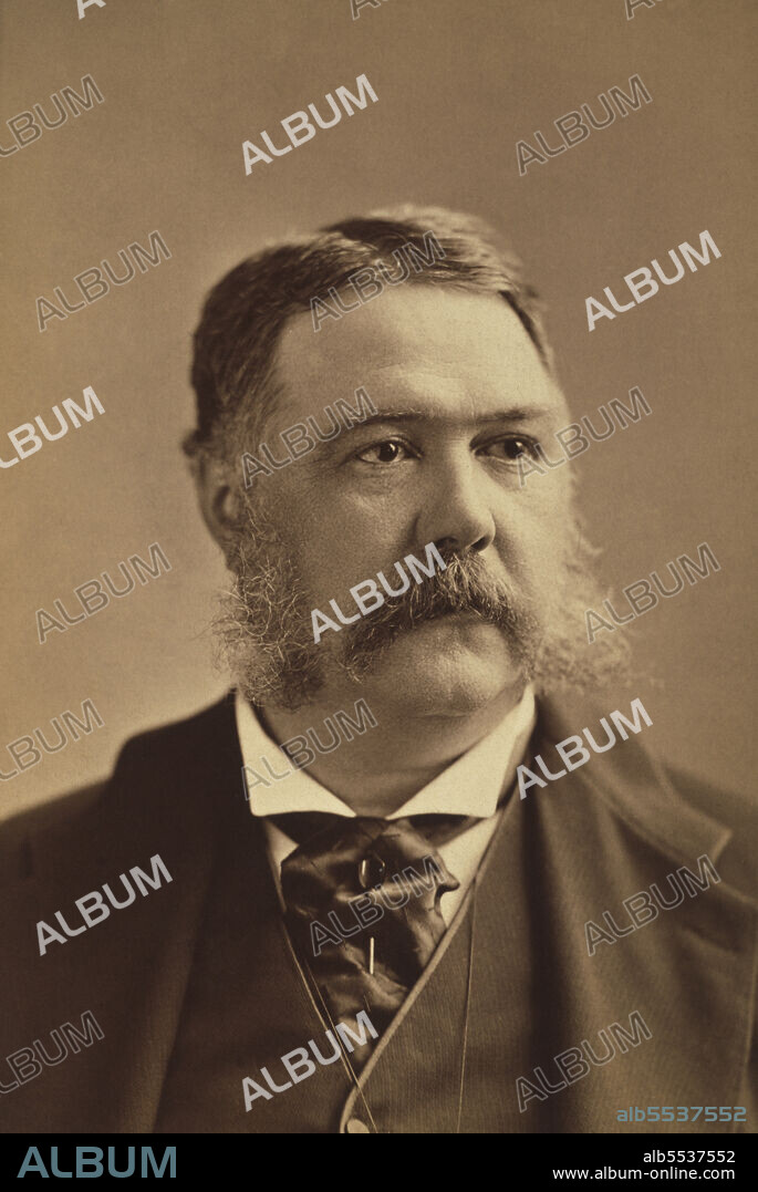 Chester A. Arthur (1829-1886), 21st U.S. President 1881-1885, U.S. Vice President 1881-1881, Head and Shoulders Portrait, Abraham Bogardus, 1880.