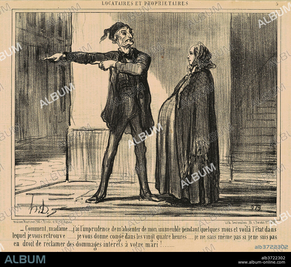HONORé DAUMIER. Comment, madame ... J'ai l'imprudence ... Dated: 19th century. Medium: lithograph.