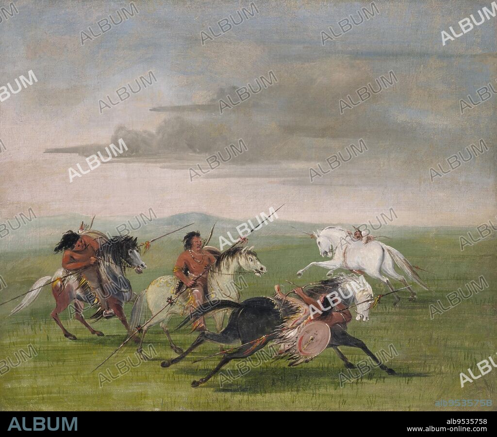 GEORGE CATLIN. Comanche Feats of Horsemanship. oil on canvas. Date: 1834-1835.