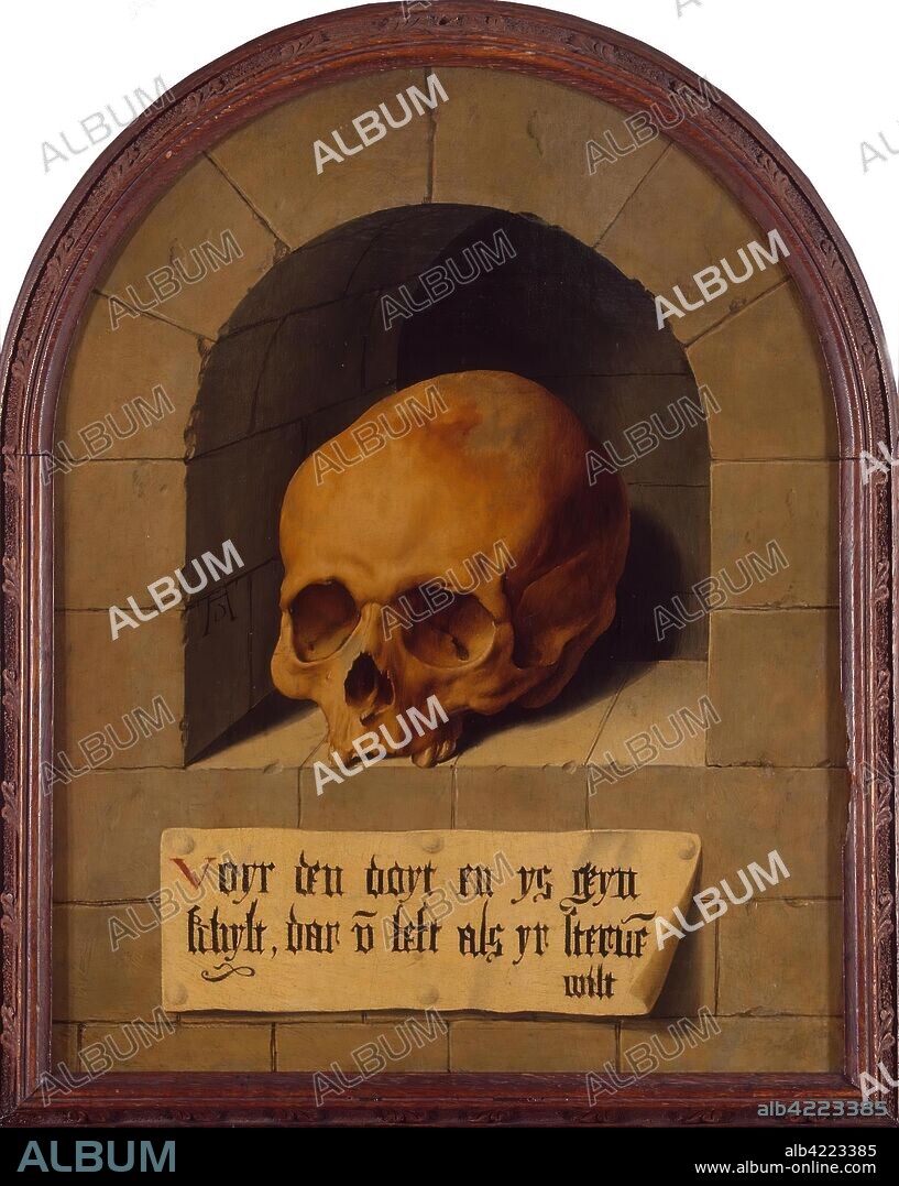 BARTHOLOMAUS BRUYN I. 'Skull in a Niche'. Germany, First half of the 16th century. Dimensions: 37x30 cm.
