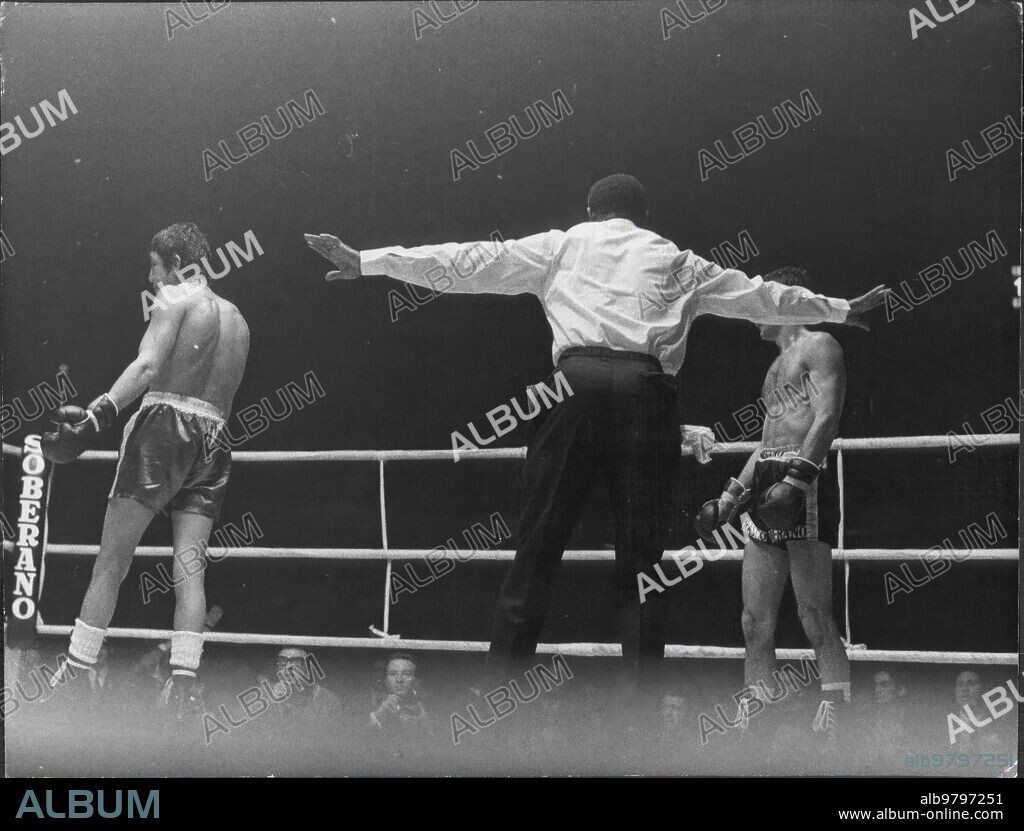 27 junio 1972. Combate entre Pedro carrasco y mando Ramos por el título de campeón del mundo de los Pesos Ligeros.