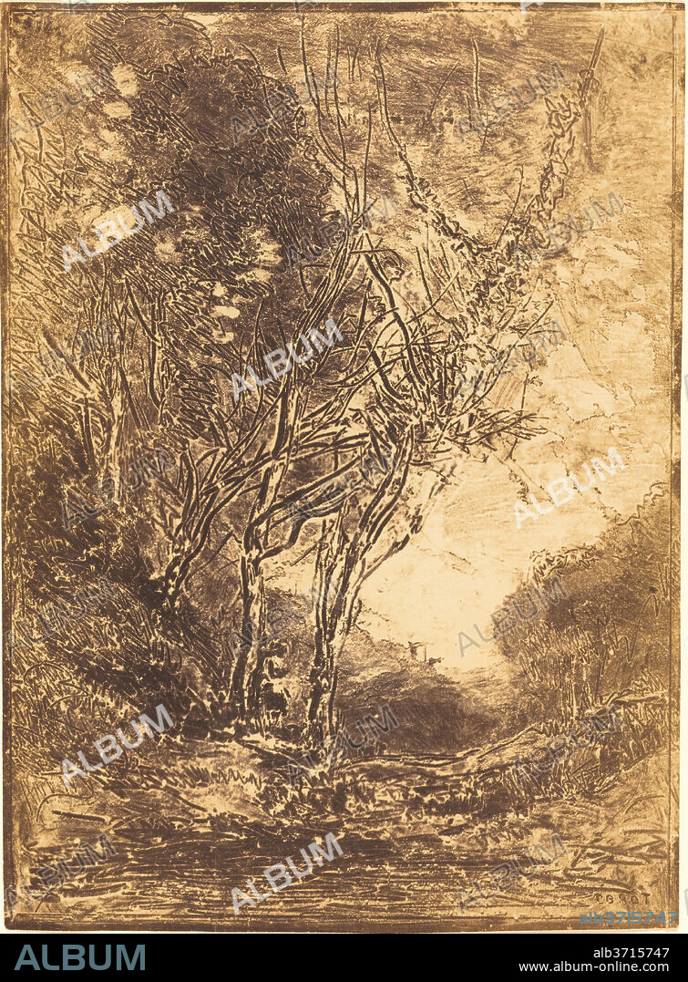 JEAN-BAPTISTE-CAMILLE COROT. Ambush (L'Embuscade). Dated: 1858. Medium: cliche-verre (salt print).