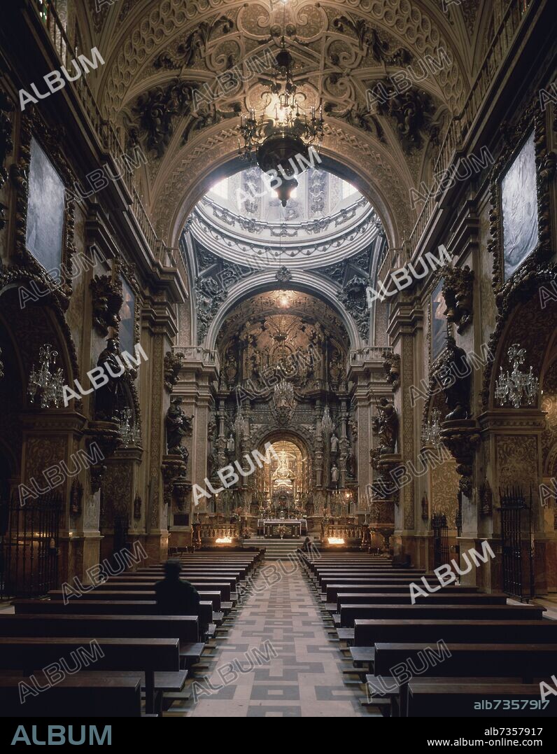 ORTEGA JUAN LUIS. INTERIOR DE LA IGLESIA DE LAS ANGUSTIAS DE GRANADA - SIGLO XVII.