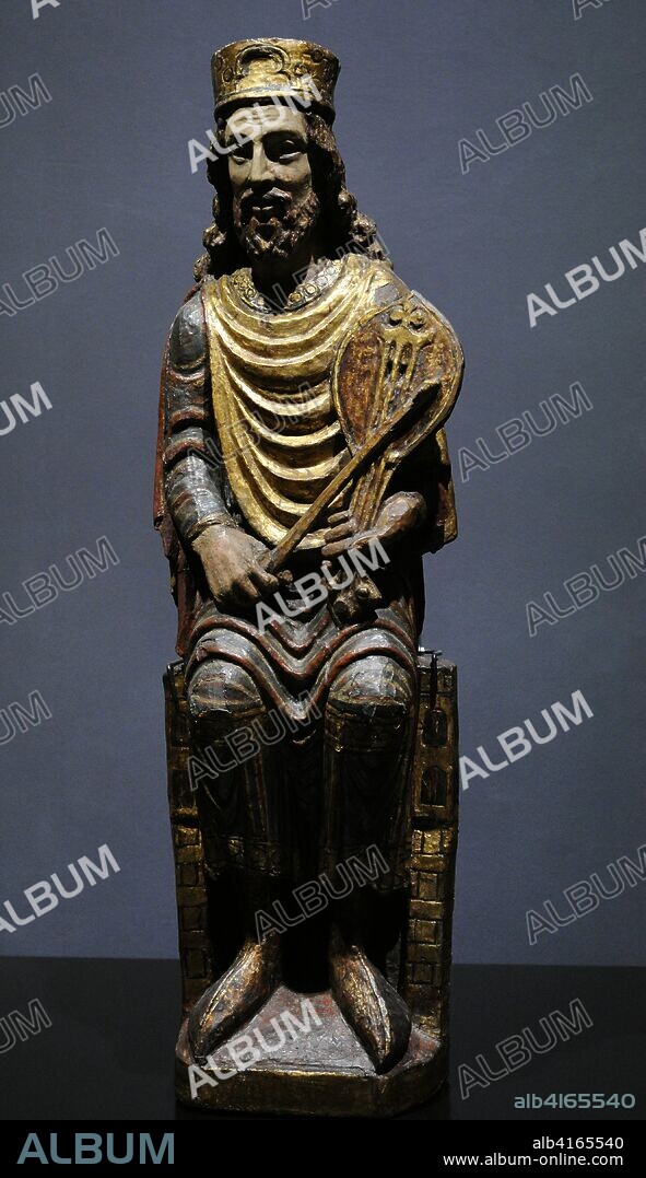 David (d.970 BC). King of Israel. Painted and gilded wood. 1st quarter of 14th century. From Spain. National Museum. Warsaw. Poland.