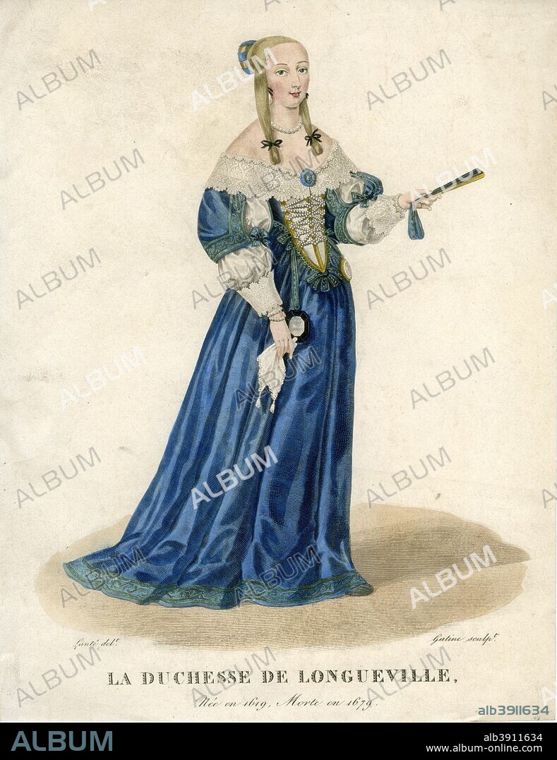 Anne Genevieve of Bourbon-Conde, Duchess of Longueville. Anne Genevieve de Bourbon-Conde (1619-1679) was the daughter of Henri II de Bourbon, Prince of Conde and Charlotte-Marguerite de Montmorency. In 1642 she married Henri II d'Orleans, Duke of Longueville, who was Governor of Normandy and a widower twice her age. She came to prominence in court circles after her brother, Louis, the Great Conde, won the Battle of Rocroi in 1643. Disgraced after her involvement in the Fronde, the rebellion and civil war that broke out in France in 1648-1653, she was later pardoned by Louis XIV.