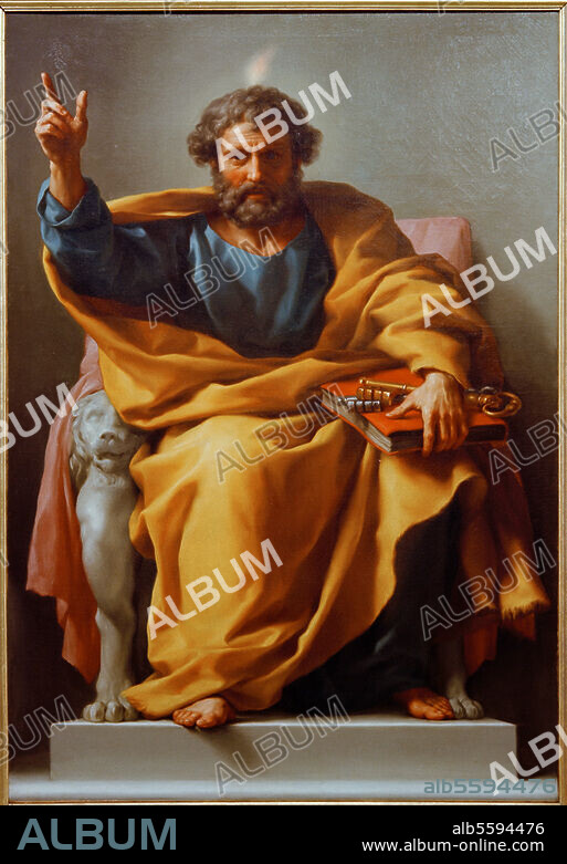 ANTON RAPHAEL MENGS. Mengs, Anton Raphael. 1728-1779. "Enthroned St Peter", 1774/75. Oil on canvas, 148 × 103cm. (Copy of the painting in Vienna). Inv. Nr. 142. Turin, Galleria Sabauda.
