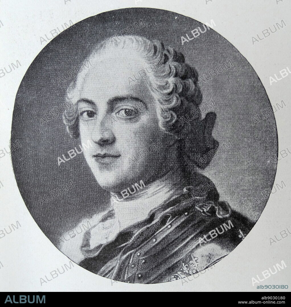 Portrait of Louis XV of France by Maurice-Quentin de La Tour (1704-188) a French Rococo portraitist.