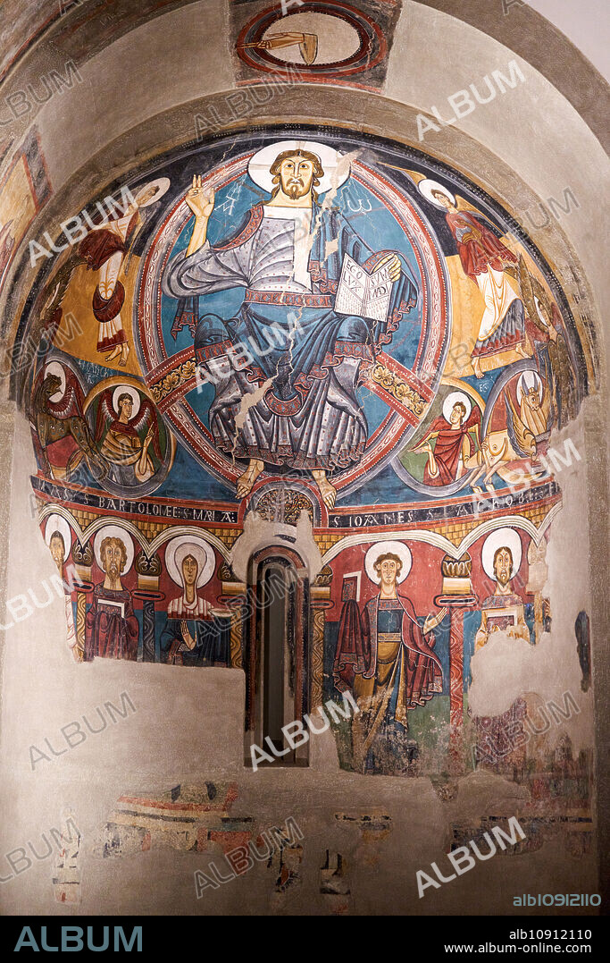 Mestre de Taüll, Absis de Sant Climent de Taüll, 1123, Medieval Romanesque Art, National Museum of Catalan Art, Museu Nacional d'Art de Catalunya, MNAC, Barcelona, Spain, Europe.