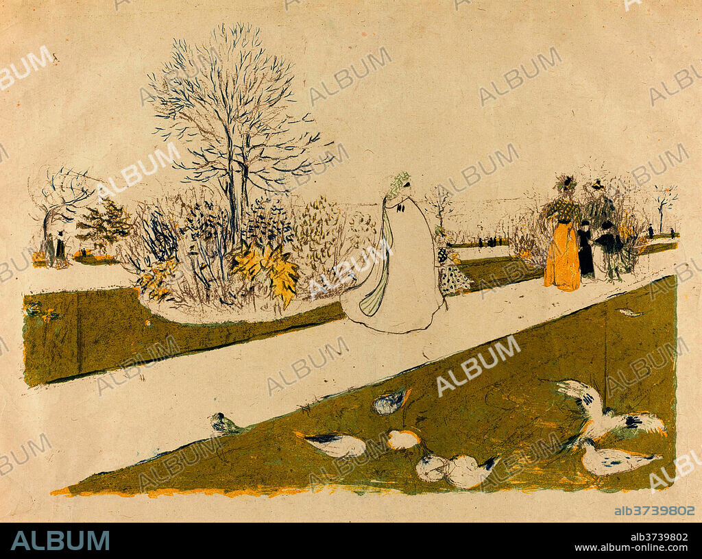 EDOUARD VUILLARD. The Tuileries Garden (Le jardin des Tuileries). Dated: published 1896. Medium: color lithograph with graphite.