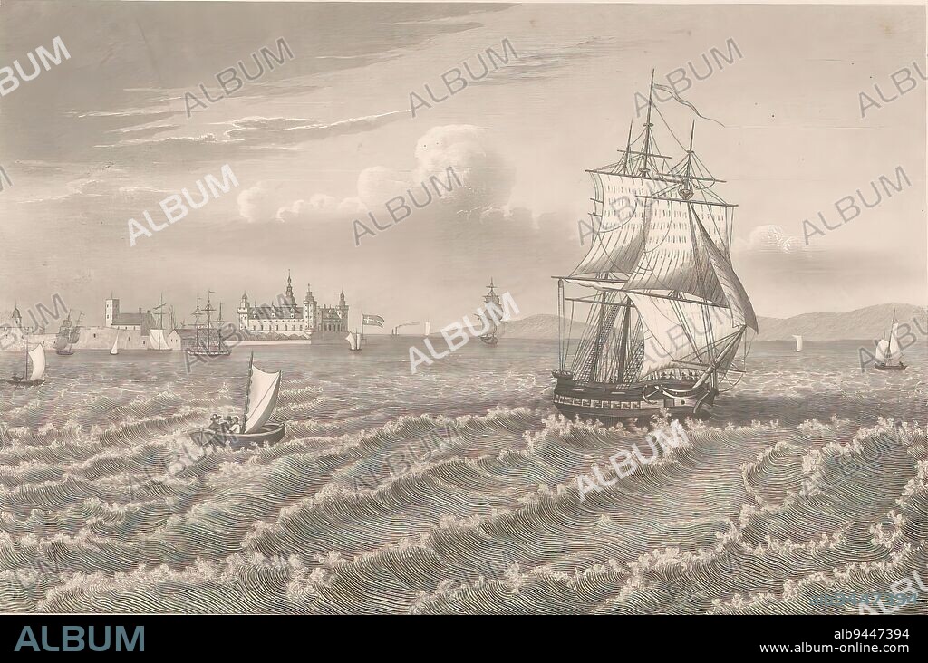 View of the Sont, Der Sund (title on object), print maker: anonymous, publisher: Bibliographisches Institut, (mentioned on object), Hildburghausen, 1828 - 1874, paper, steel engraving, height 156 mm × width 233 mm.