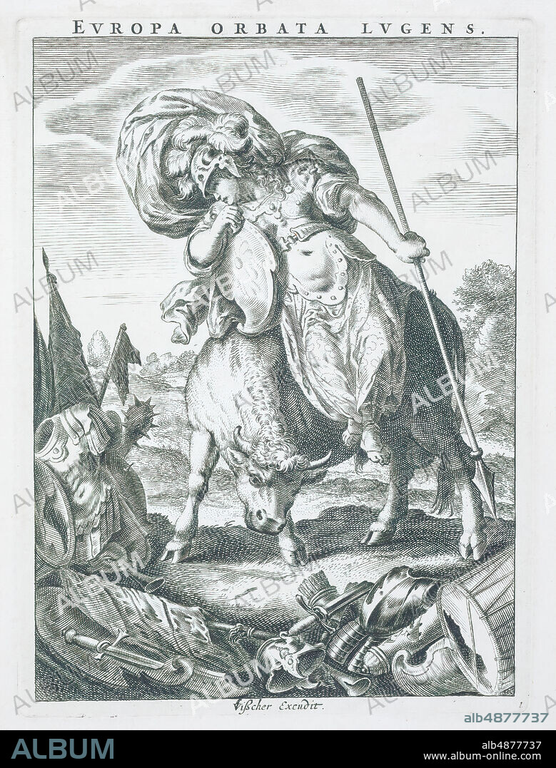 Claes Jansz. Visscher, Europe, from The Four Continents, ca.1653, engraving on paper, 8 7/8 in. x 6 9/16 in. (22.5 cm. x 16.7 cm.).