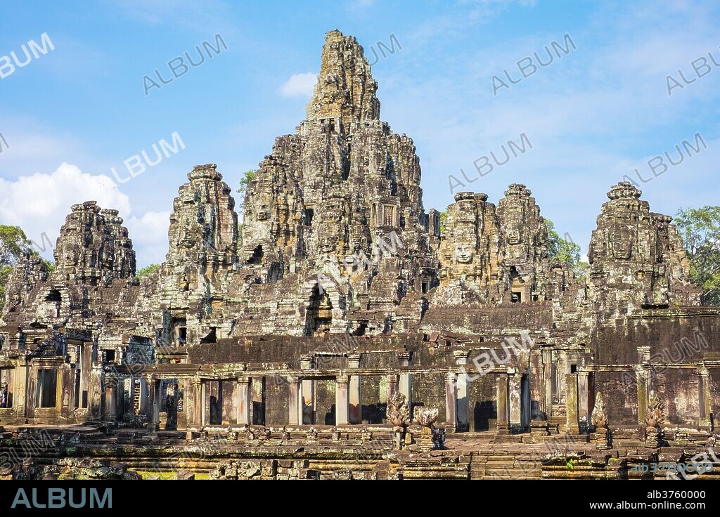 Prasat Bayon temple ruins, Angkor Thom, UNESCO World Heritage Site, Siem Reap Province, Cambodia, Indochina, Southeast Asia, Asia.