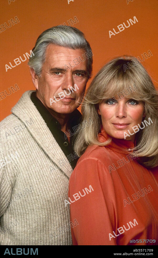 JOHN FORSYTHE y LINDA EVANS en DINASTIA, 1981 (DYNASTY), dirigida por DON MEDFORD, JEROME COURTLAND y PHILIP LEACOCK. Copyright Aaron Spelling Productions.