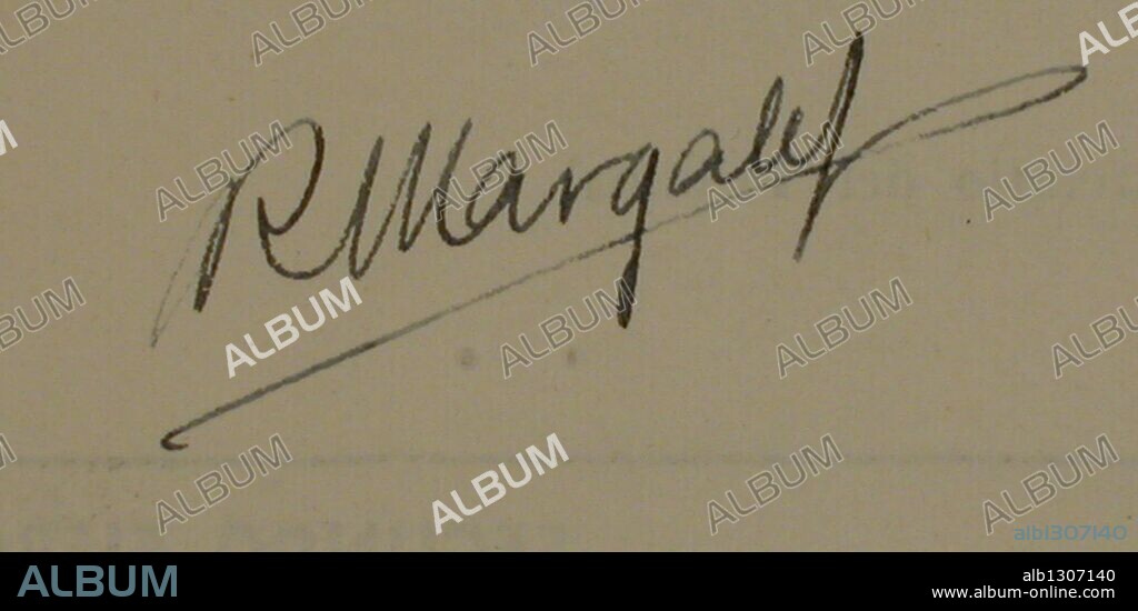 Firma de Ramón Margalef, limnólogo, oceanógrafo y ecólogo español.