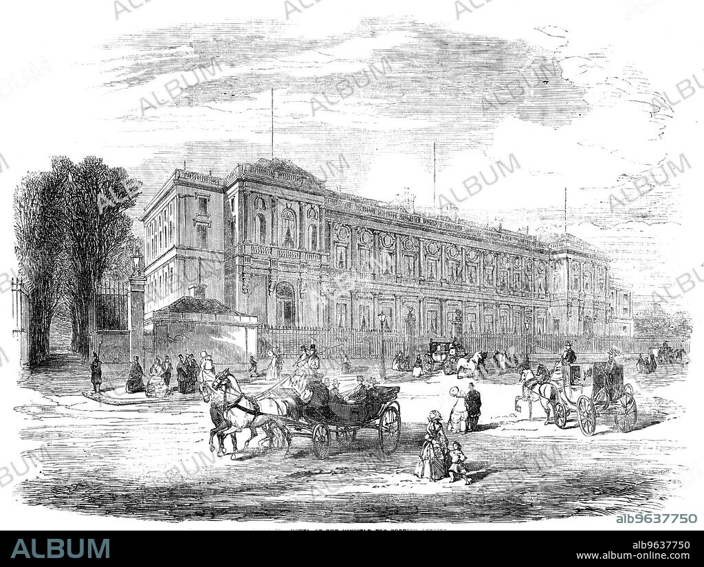 The Conferences at Paris - Hotel of the Minister for Foreign Affairs, 1856. The Treaty of Paris of 1856 brought an end to the Crimean War between the Russian Empire and an alliance of the Ottoman Empire, the United Kingdom, the Second French Empire and the Kingdom of Sardinia. The treaty was signed on 30 March 1856 at the Congress of Paris. From "Illustrated London News", 1856.