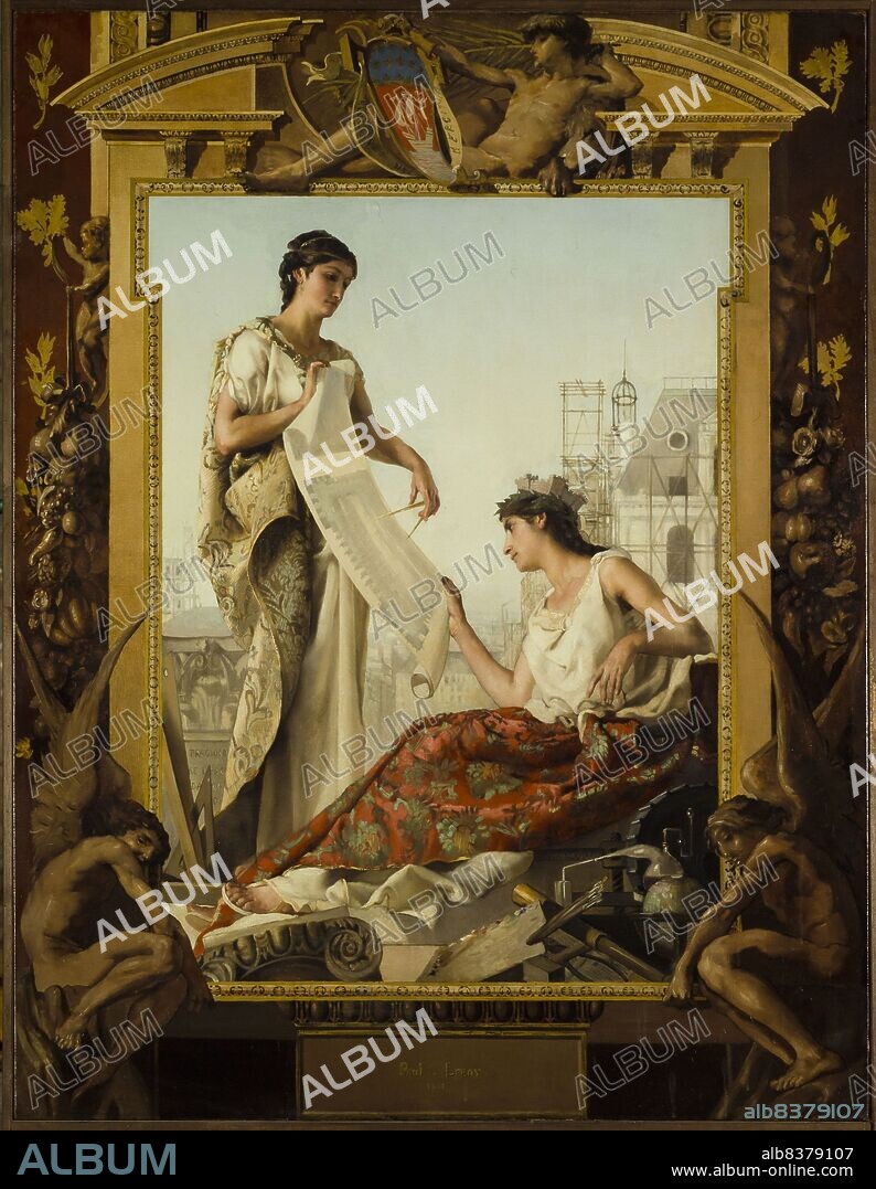 PAUL ALEXANDRE ALFRED LEROY. Allegory of construction of the new Hotel de Ville, 1881.