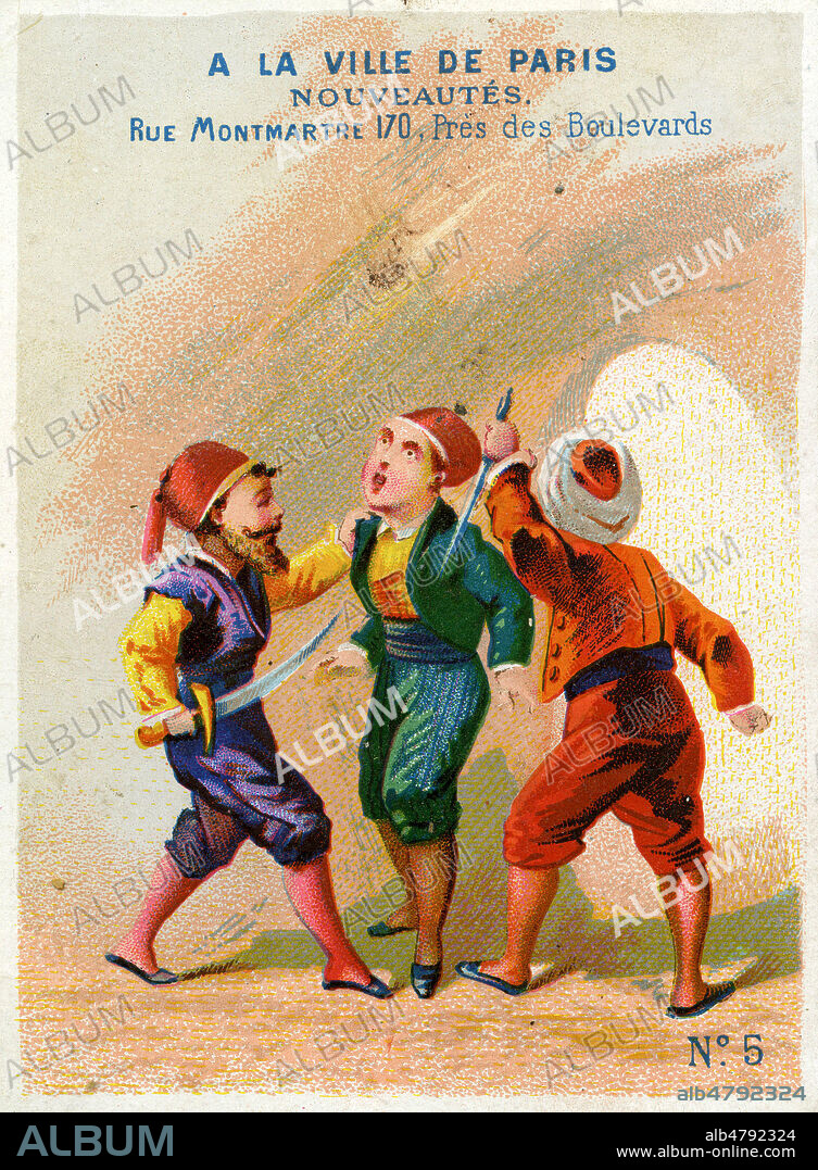 Ali Baba et les quarante voleurs. Illustration anonyme pour un chromo publicitaire vers 1900. Credit : Collection IM/KHARBINE-TAPABOR.