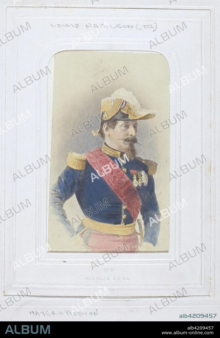 MAYER ET PIERSON. Napoleon III. Mayer and Pierson; French, active 1855-1878. Date: 1860-1869. Dimensions: 8.7 x 5.4 cm (image/paper); 10.4 x 6 cm (mount). Albumen print. Origin: France.