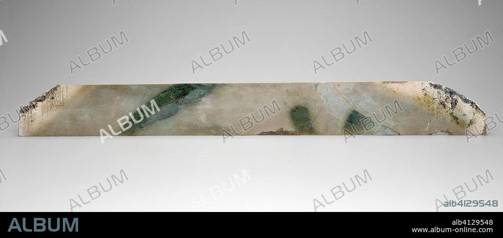 Blade. China. Date: 1500 BC-1000 BC. Dimensions: 11.2 × 101.9 × 0.3 cm (4 7/16 × 40 1/8 × 1/10 in.). Jade. Origin: China.