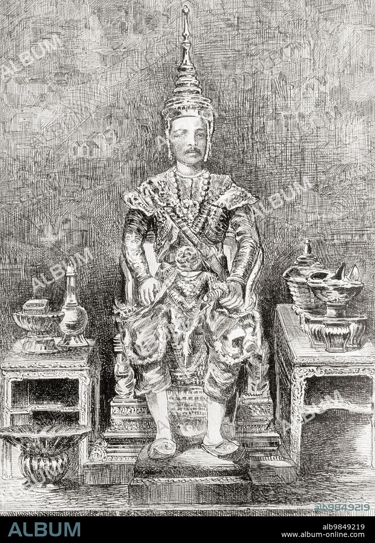 Phra Bat Somdet Phra Poraminthra Maha Chulalongkorn Phra Chunla Chom Klao Chao Yu Hua, aka Rama V, 1853 Ã¢â‚¬â€œ 1910. Fifth monarch of Siam (modern-day Thailand). From Hutchinson's History of the Nations, published 1915.