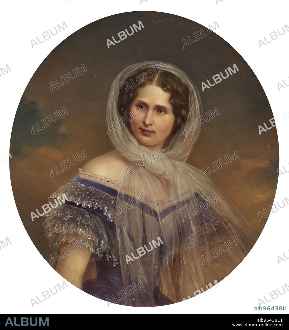 FRANZ SCHROTZBERG. Portrait of Princess Hildegard of Bavaria (1825-1864), Duchess of Teschen.