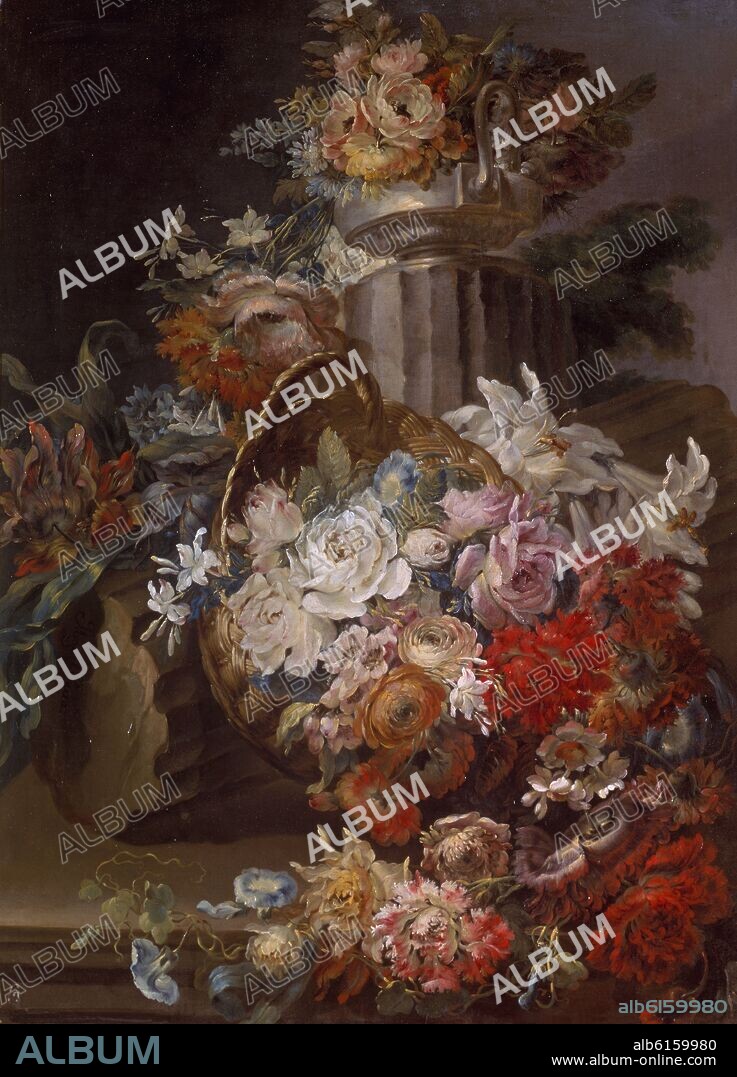 JOSÉ MIGUEL PARRA. CESTO DE FLORES 1803- 83x59,5 cm.
