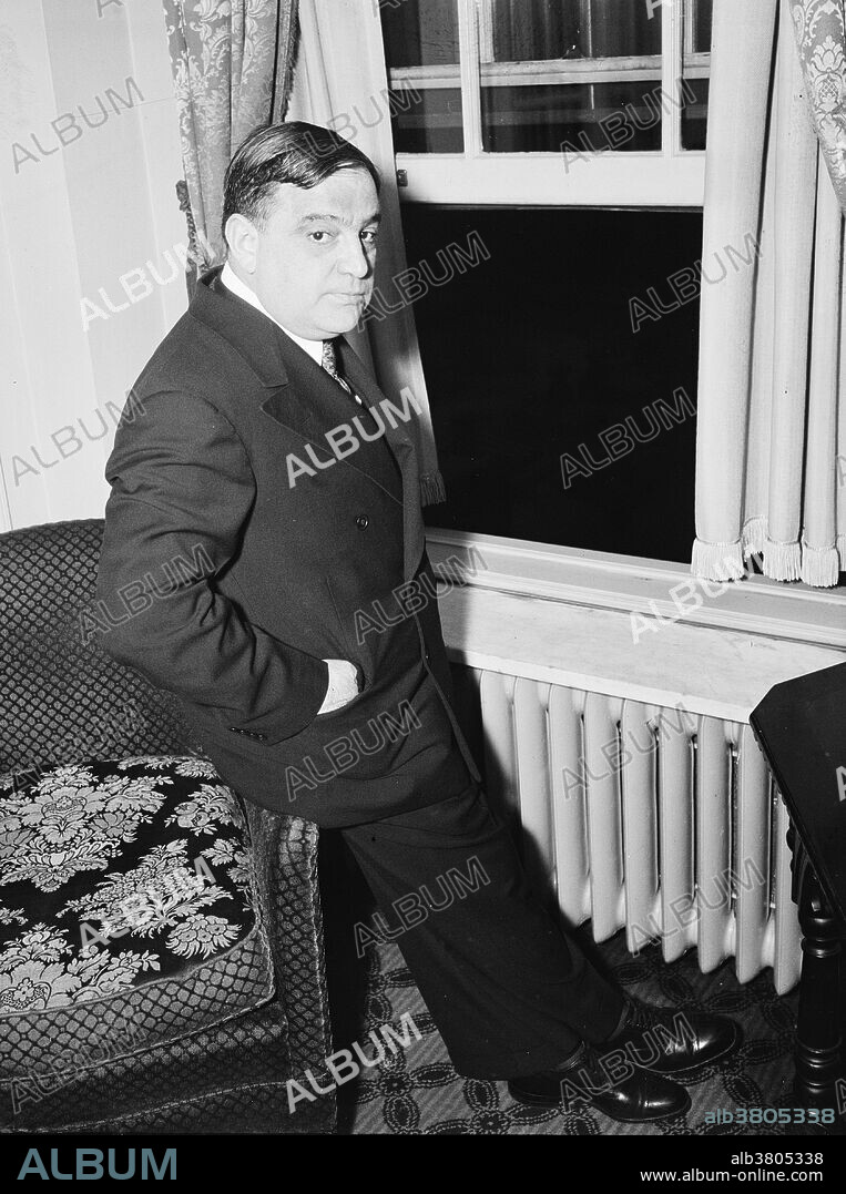 Fiorello Henry LaGuardia (December 11, 1882 - September 20, 1947) was the 99th Mayor of New York from 1934-45 as a Republican. Irascible, energetic, and charismatic, he craved publicity and is acclaimed as one of the three or four greatest mayors in American history. Only five feet tall, he was called "the Little Flower". As a New Dealer, he supported President Roosevelt, a Democrat, and in turn Roosevelt heavily funded the city and cut off patronage from LaGuardia's foes. He revitalized New York City and restored public faith in City Hall. He unified the transit system, directed the building of low-cost public housing, public playgrounds, and parks, constructed airports, reorganized the police force, defeated the powerful Tammany Hall political machine, and reestablished merit employment in place of patronage jobs. He died of pancreatic cancer in 1947 at the age of 64. Photographed by Harris & Ewing, March 1936.